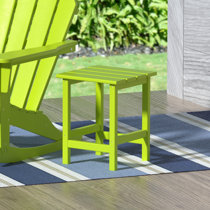 ResinTEAK Outdoor Side Table Weather Resistant Patio Side Table for Small Spaces Outside Made from Special Formulated HDPE Poly Lumber Plastic Apple Green 