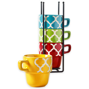 Coffee Mug Storage Box Wayfair Alvarie Stacking Coffee Mug With Storage Set Of 5