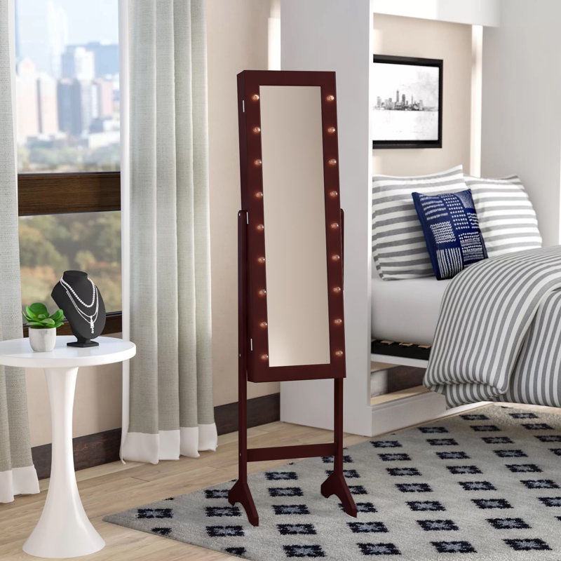 Trule Bowen Free Standing Jewelry Armoire With Mirror Reviews Wayfair