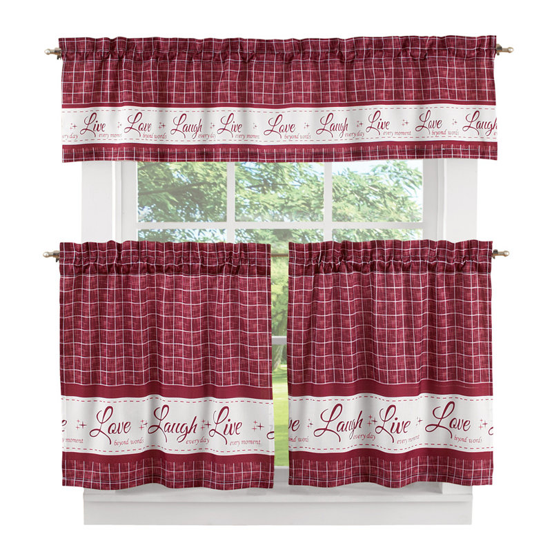 August Grove Mikesell Country Kitchen Plaid Check 3 Piece Kitchen
