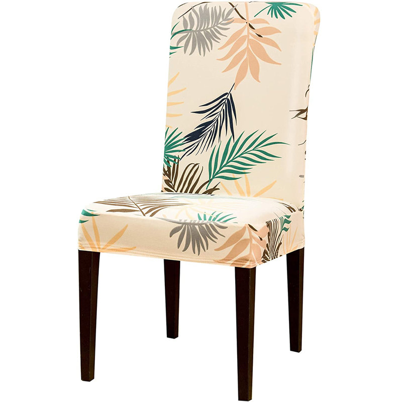Bay Isle Home Leaves Printed Stretchable Box Cushion Dining Chair