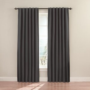 Wedgeport Solid Blackout Thermal Rod Pocket Single Curtain Panel