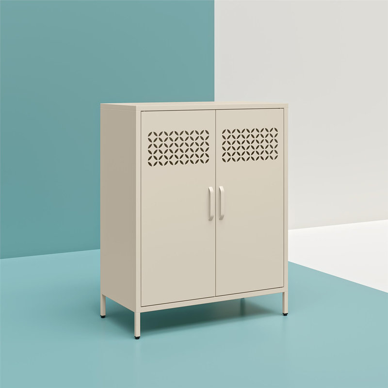 Annie Metal 2-Door Accent Cabinet Color: Parchment