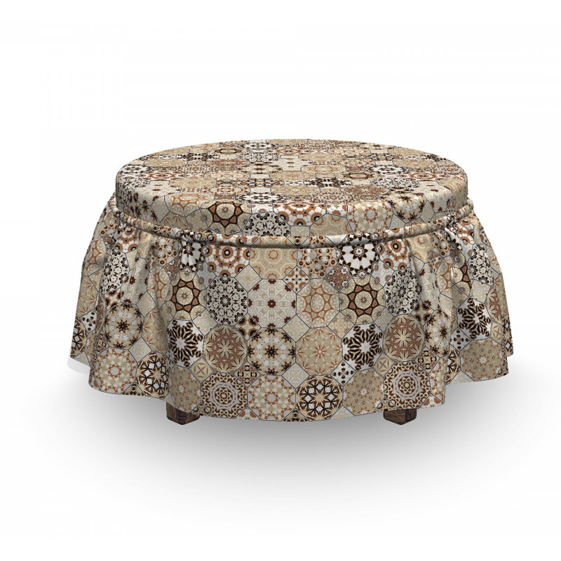 Multifunction Living Room Home Round Ottoman Slipcover Footstool Protector Cover
