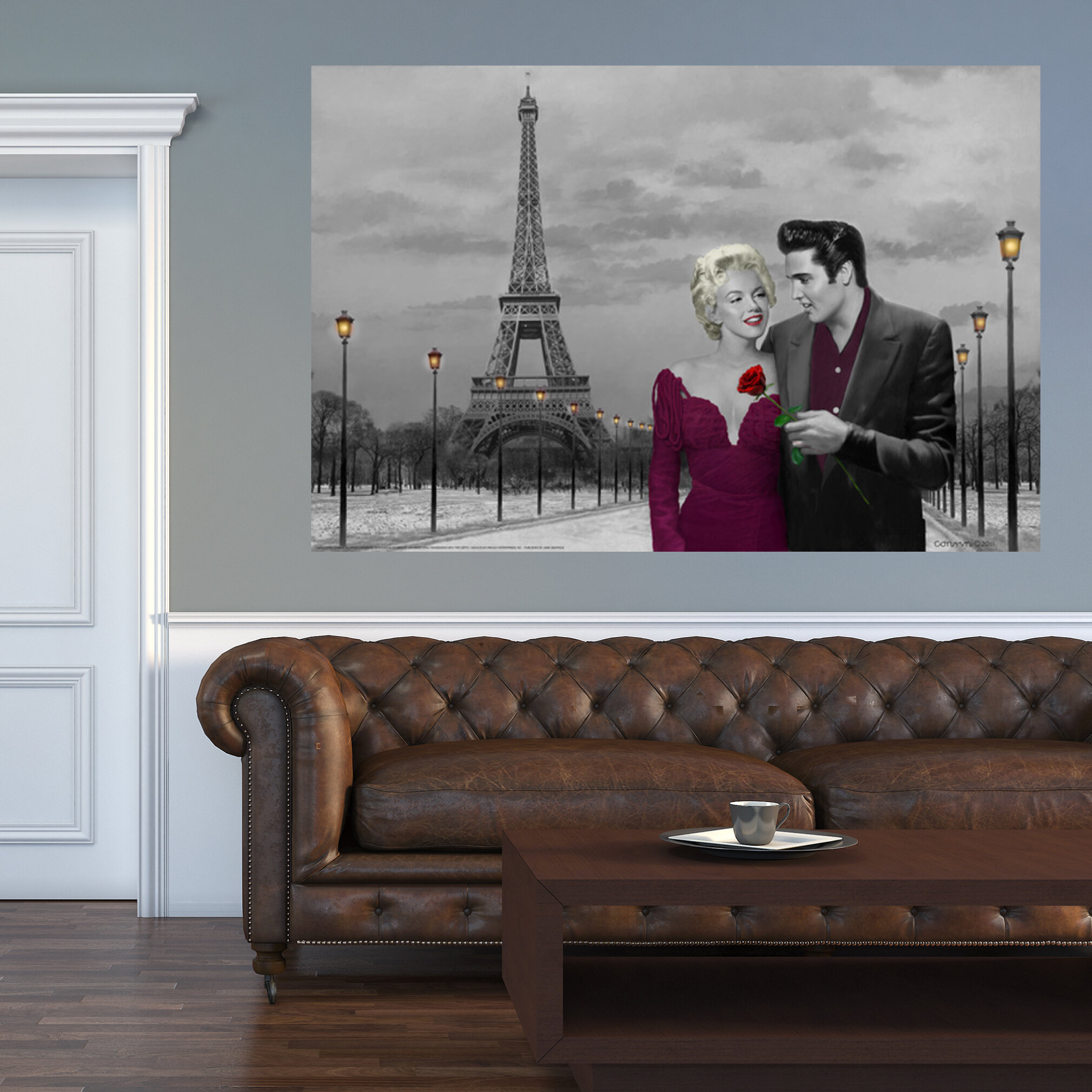 Ebern Designs Paris Sunset Marilyn And Elvis Wall Decals Wayfair