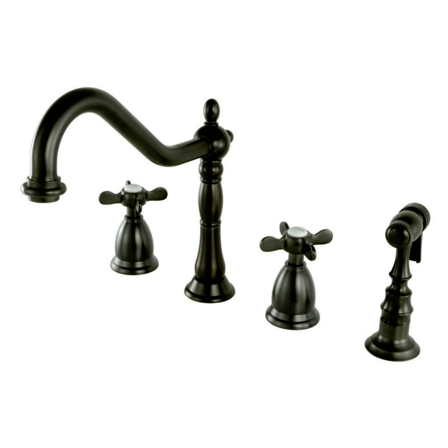 Kingston Brass Essex Double Handle Kitchen Faucet With Side Spray Wayfair