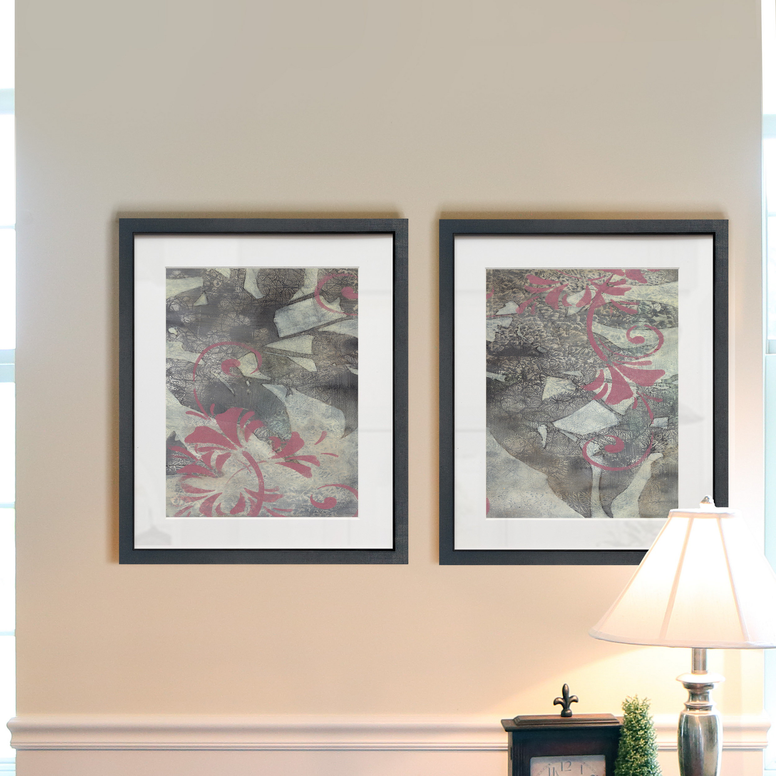 Red Barrel Studio® Leaf Dusting I 2 Piece Picture Frame Painting