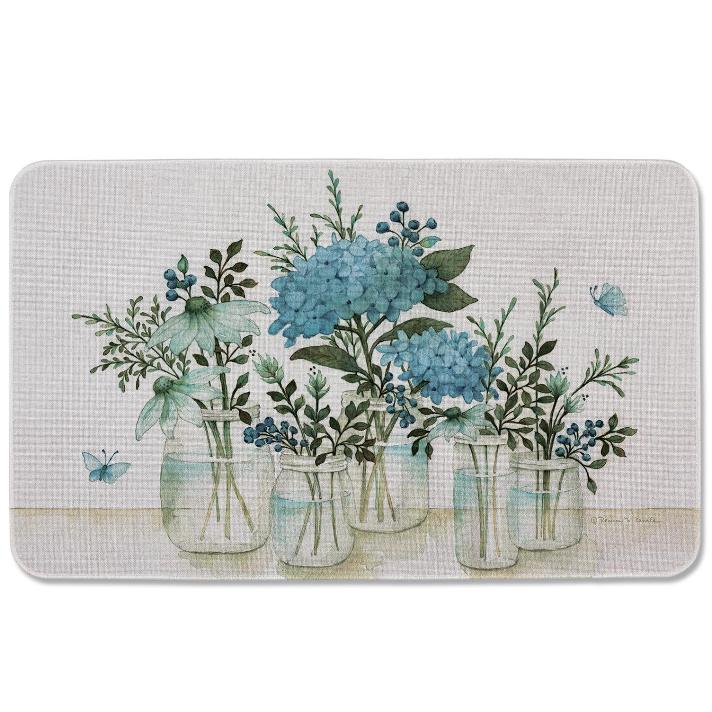 CounterArt Mason Jars & Florals Decorative Kitchen Mat Wayfair