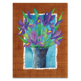 36 Inch Flower Pot Wayfair Irises Graphic Art Print On Wred Canvas