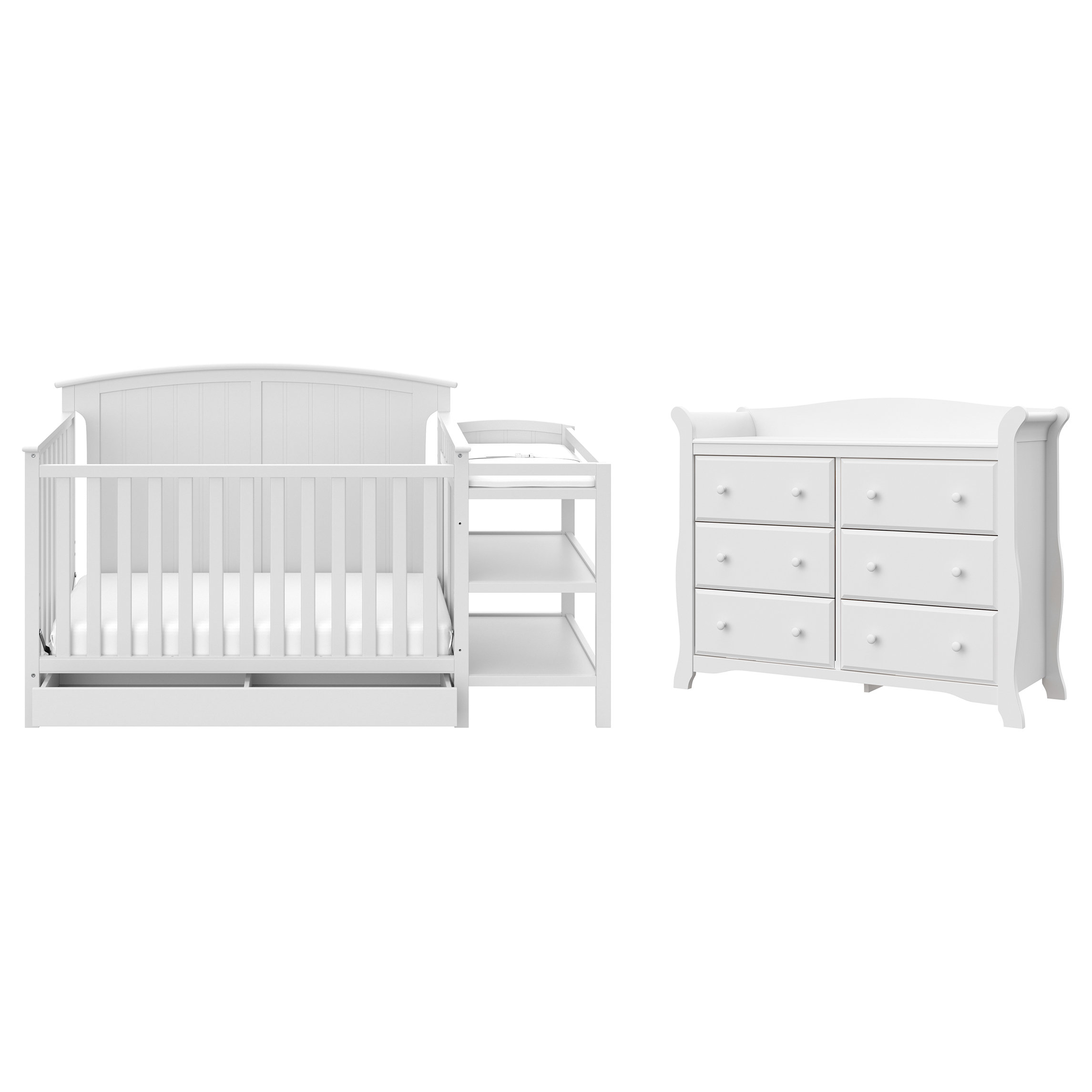 Storkcraft Stardust Convertible Standard Crib and Changer Combo Nursery