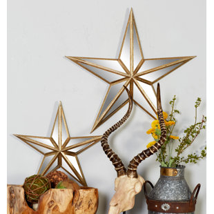 Metal Star Wall Decor Wayfair 2 Piece Metal Star Mirror Wall Decor Set