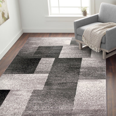 Damarus Geometric Gray Area Rug Williston Forge Rug Size: Rectangle 3'3