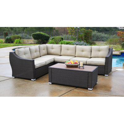 Lanclos 5 Piece Sectional Seating Group With Cushions Alcott Hill