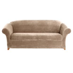 Stretch Plush 2 Piece Sofa Slipcover Set by Sure Fit New Design