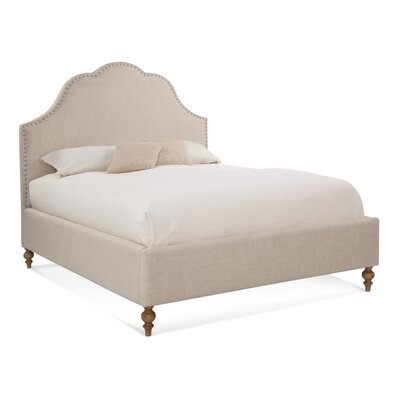Maeve Upholstered Low Profile Standard Bed Braxton Culler Fabric color: Gray Performance; 0863-84, Frame Finish: Natural, Size: King