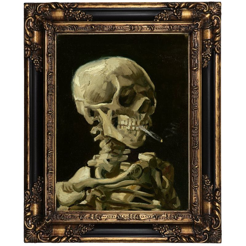 Vault W Artwork Head Of A Skeleton With A Burning Cigarette 1886 By Vincent Van Gogh Framed Print On Canvas Wayfair