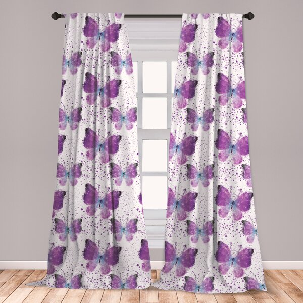 Purple Butterfly Curtains | Wayfair