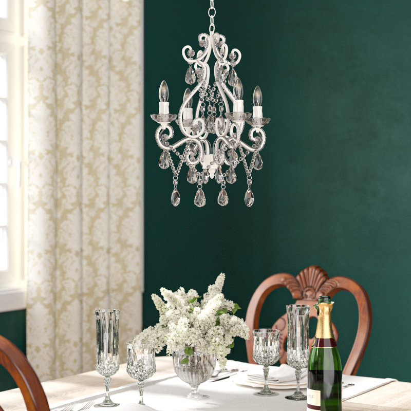 Three Posts Baby Kids Aldora 4 Light Candle Style Chandelier With Beaded Reviews Wayfair