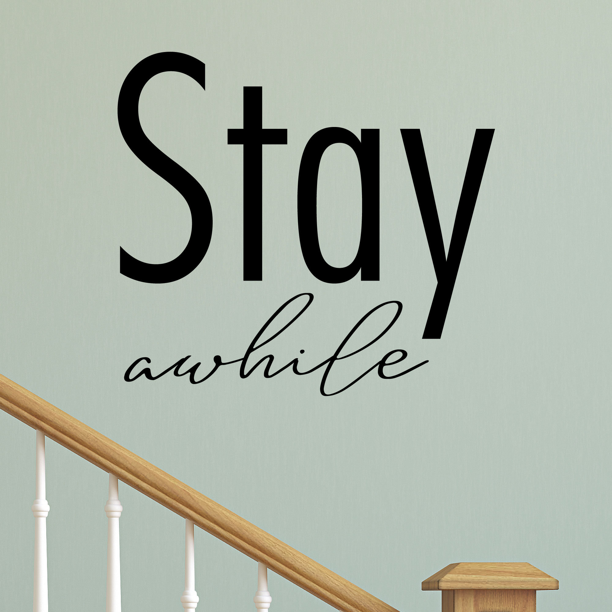 Belvedere Designs LLC Stay Awhile Block Entryway Wall Quotes Decal