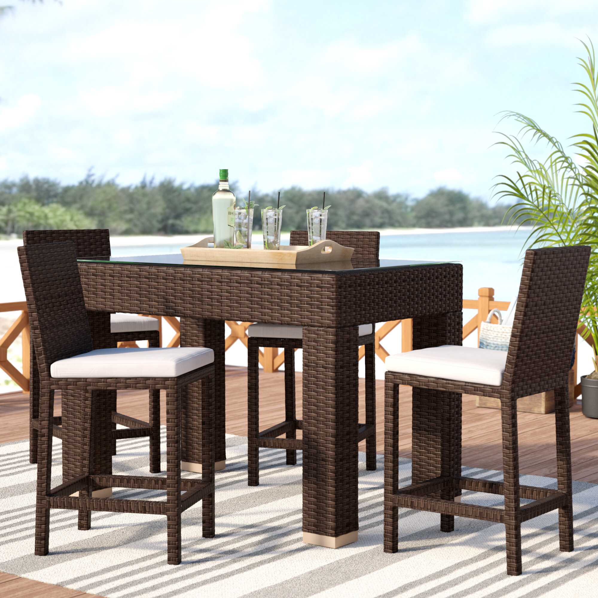 wicker counter height dining sets