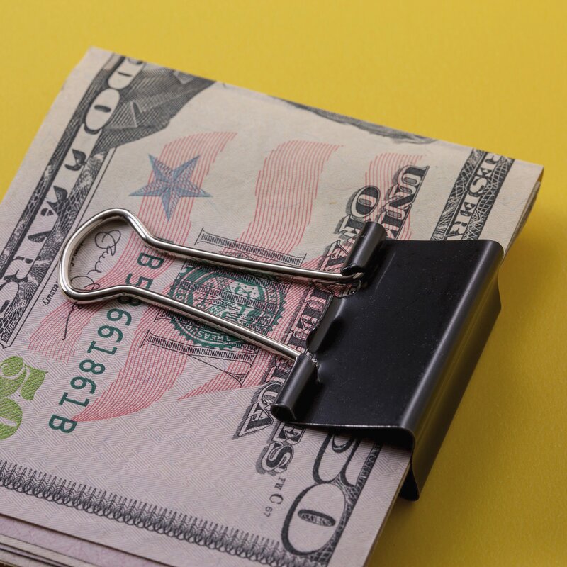 silver binder clip money clip