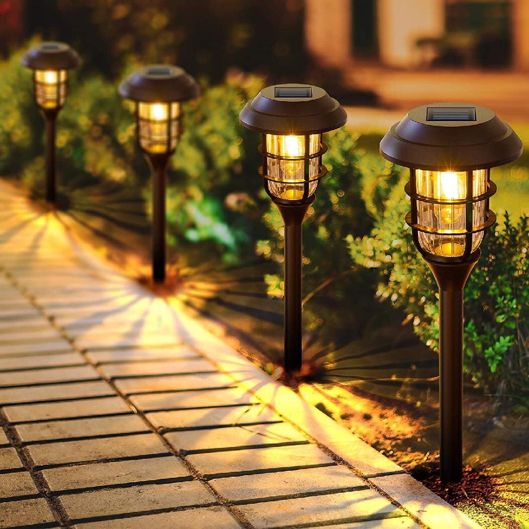 6X Solar Power LED Stake Lights Patio Outdoor Garden Lawn Path Lamp Waterproof
