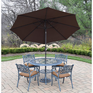 Go to store & view more images Mississippi 5 Piece Dining Set with Cushions by Oakland Living