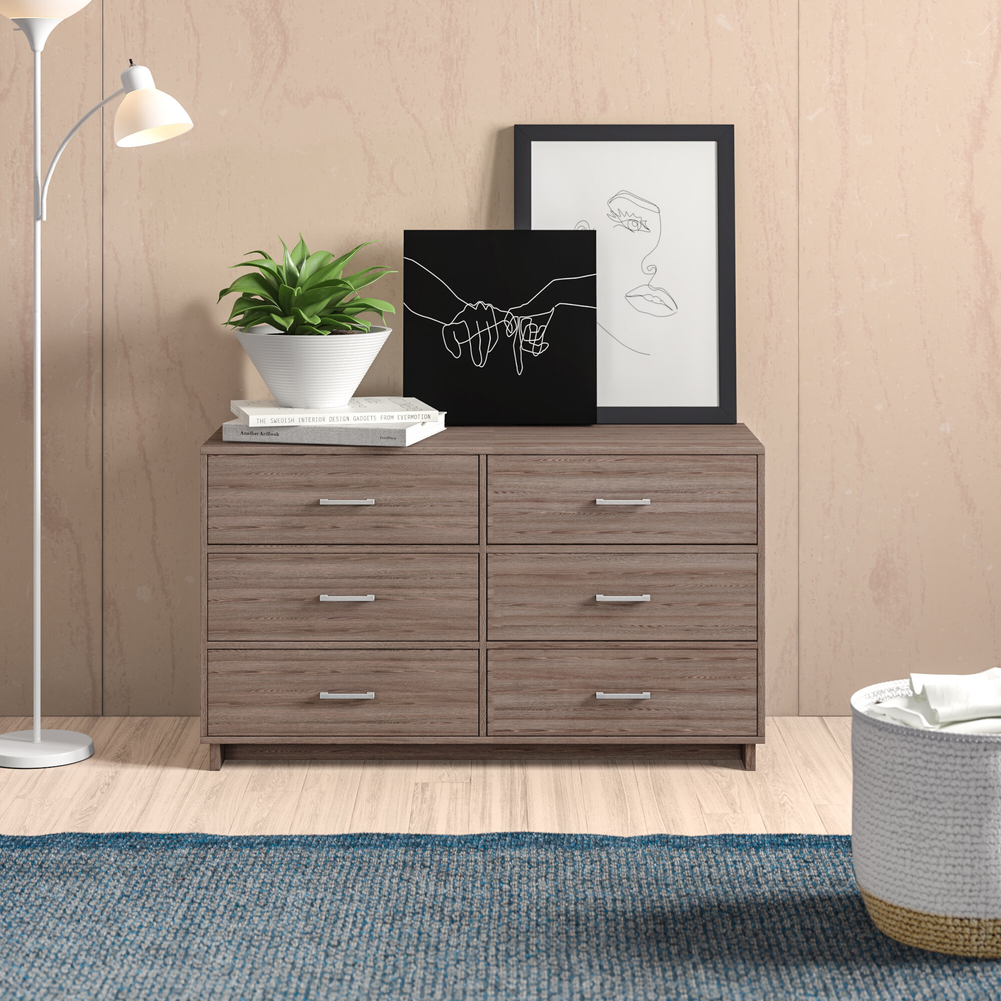 Zipcode Design Chicopee Modern 6 Drawer Double Dresser Reviews