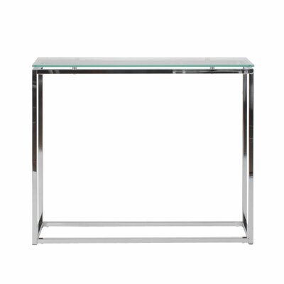 Wade Logan Bellewood Console Table  Color: Chrome /Clear Glass Top, Size: 30.25 H x 36 W x 10 D
