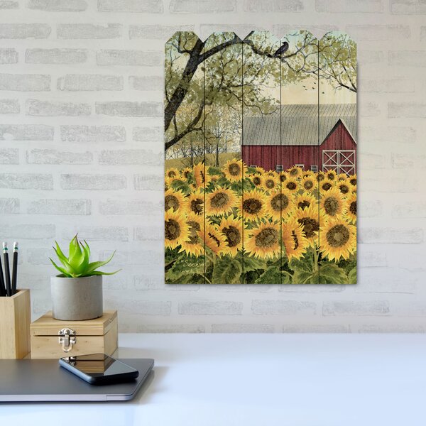 Cottage Garden You are My Sunshine Yellow Sunflower 12 x 12 Woodgrain Framed Wall Art Plaque 