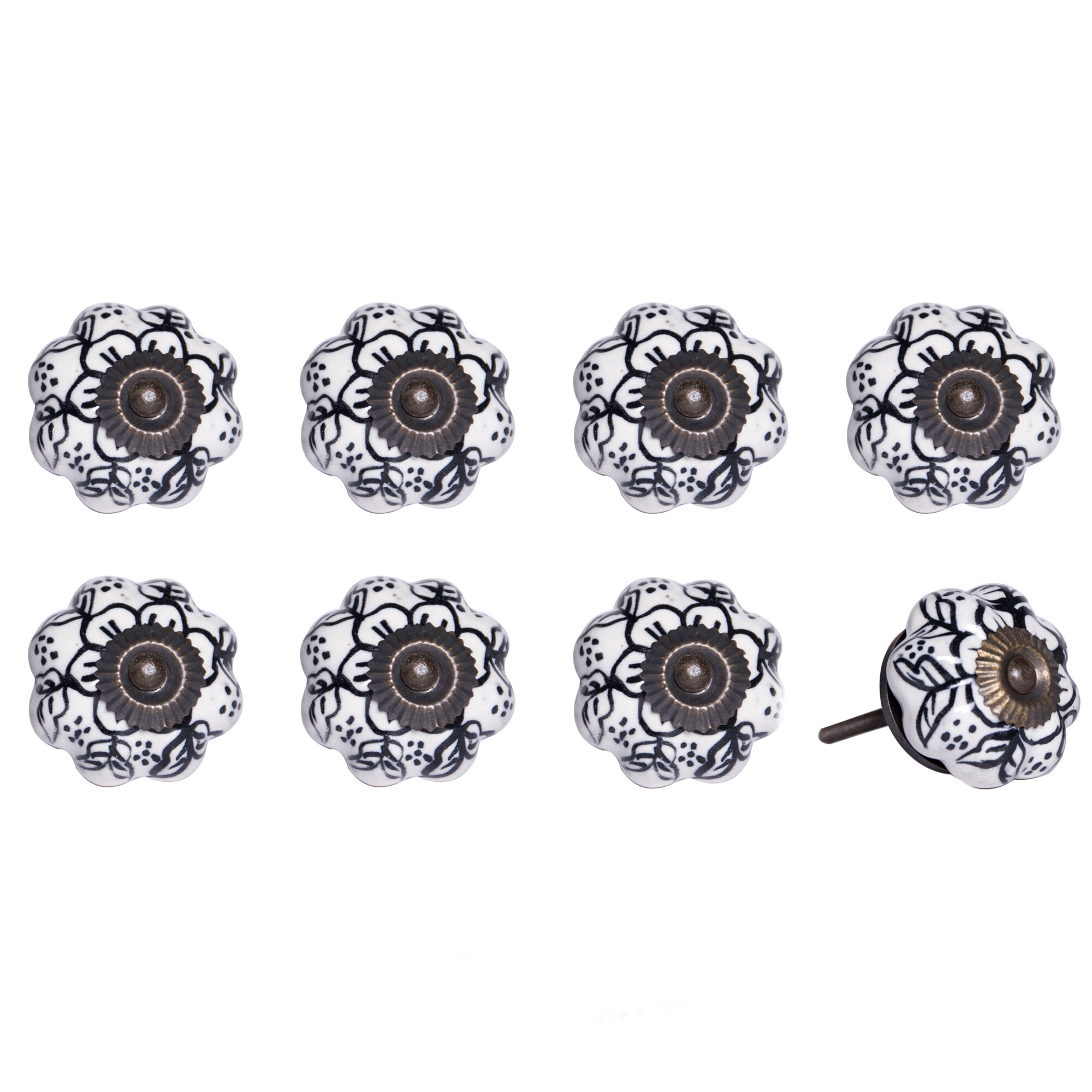 Trinca-Ferro Lot de 6 boutons de porte en céramique pour placard de placard ou placard 