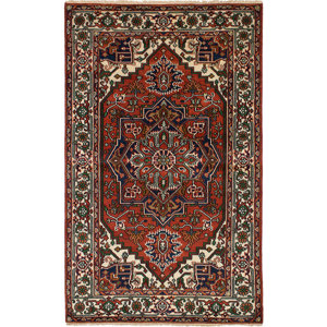 One-of-a-Kind Briggs Hand Knotted Rectangle 100% Wool Red Area Rug