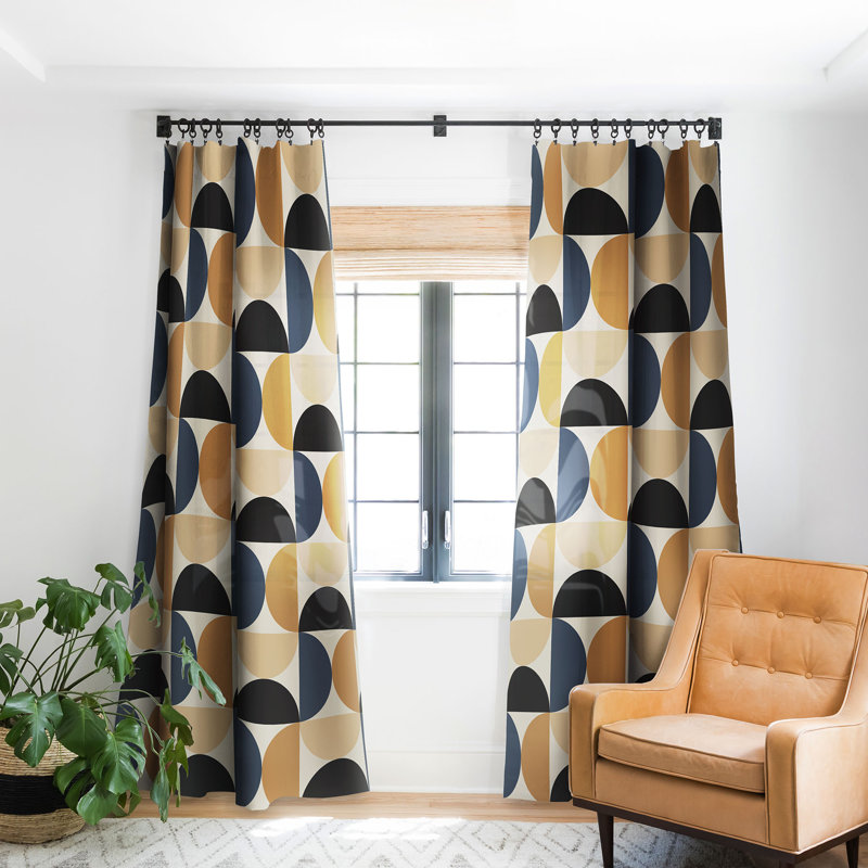 Colour Poems Bold Minimalism XII Blackout Window Curtian Set of 2 Size per Panel: 50" W x 63" L
