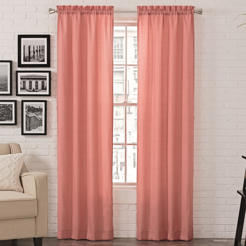 Kenda Modern Solid Light Filtering Rod Pocket Curtain Panels