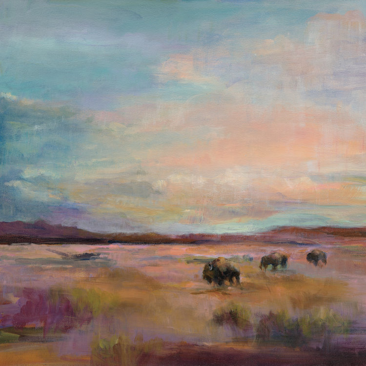 Charlton Home Buffalo Under A Big Sky Painting Print On Wrapped