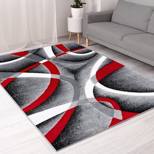 Red Bright Long Runner Rugs For HallwayEasy CleanLow PileFREE Delivery 