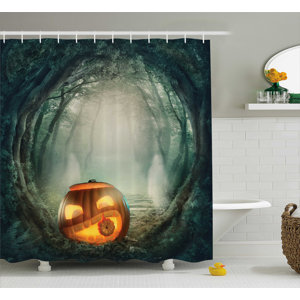 Halloween Decor Scary Pumpkin Shower Curtain