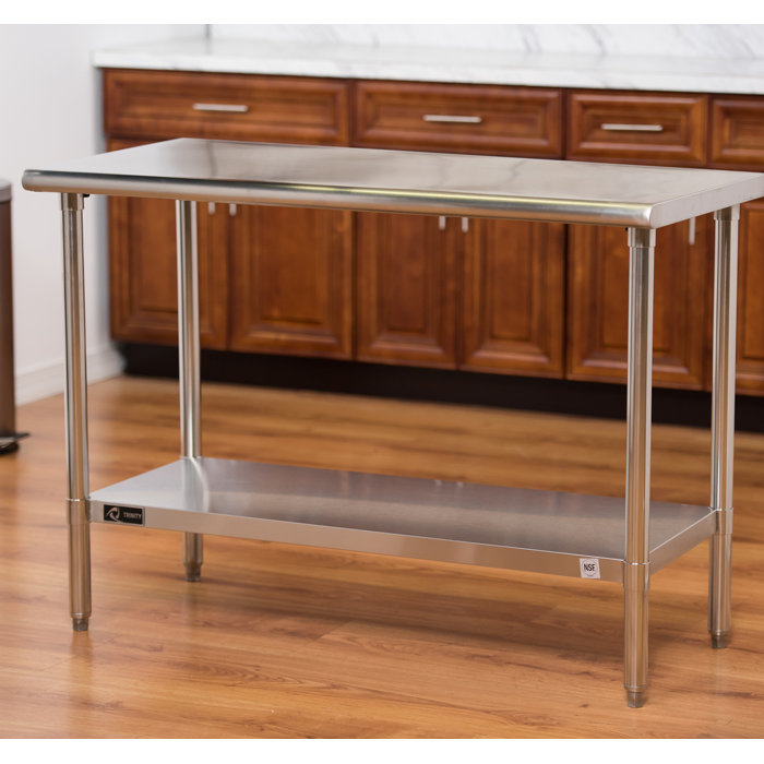 Rebrilliant 48 W Adjustable Height Stainless Steel Top Workbench