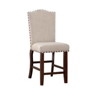 Nailhead Trim Bar Stool Wayfair Shepley Studded Trim Rubber Wood 24 Bar Stool Set Of 2