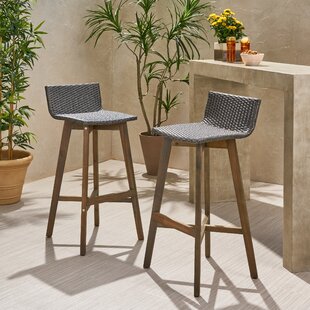 Bar Stools with PU Leather Padded Seat /& Beech Wood Legs SoBuy/® FST69-Wx2 Set of 2 Kitchen Breakfast Barstools