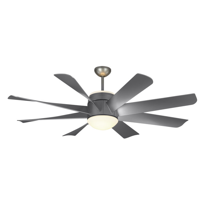 Orren Ellis 56 Nasrah Turbine 8 Blade Led Ceiling Fan Wayfair