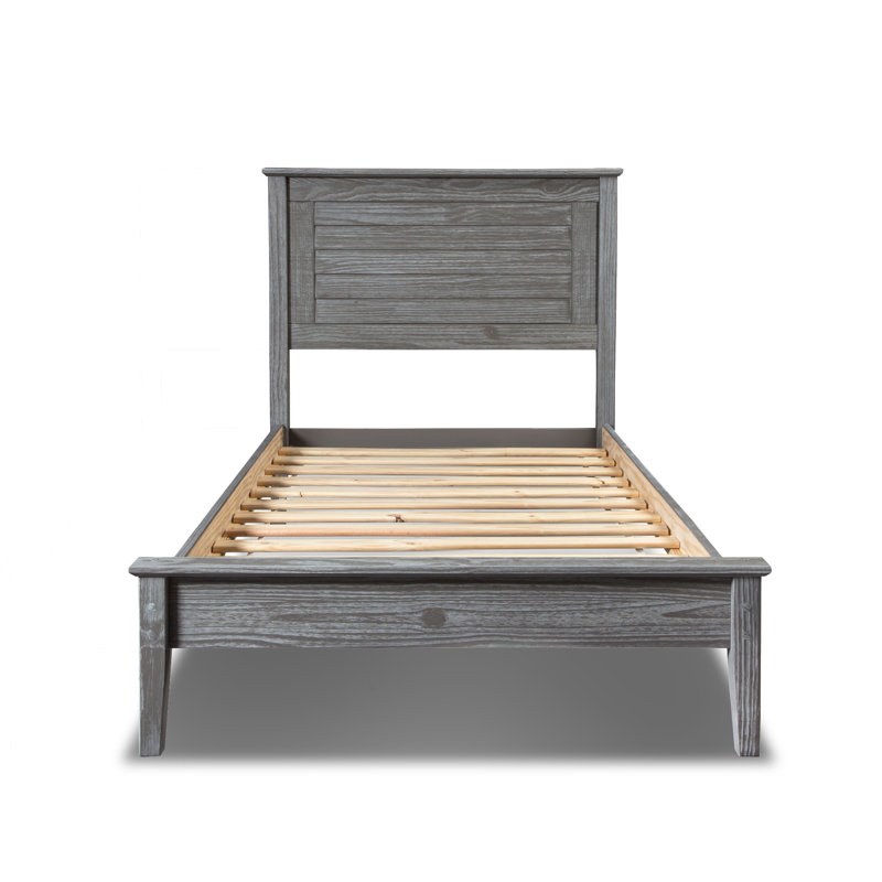 (Box 1 of 2) Greenport Solid Wood Platform Bed Size: Twin, Color: Brushed White