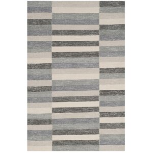 Mata Striped Kilim Gray Area Rug