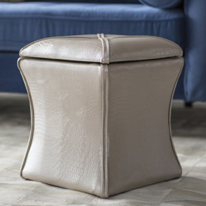 Randle Croc Leather Storage Ottoman