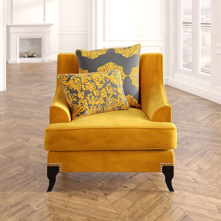 wayfair yellow armchair