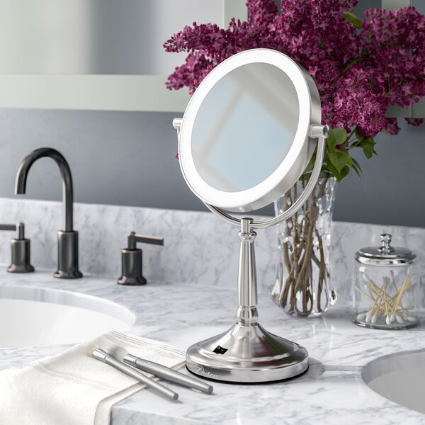 cordless lighted makeup mirror