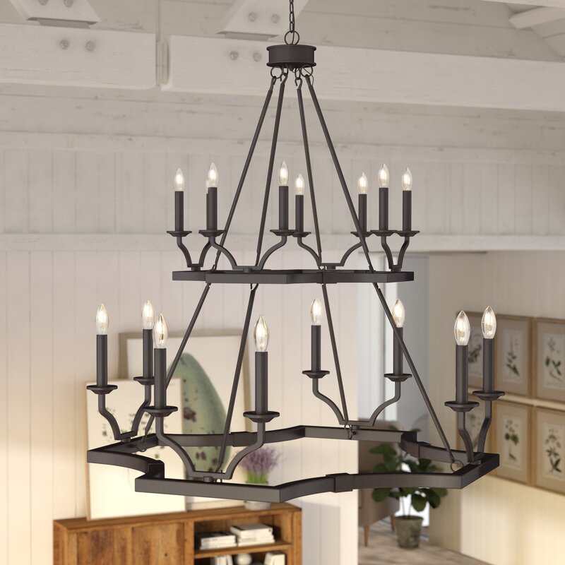 Union Rustic Mcdowell 16-Light Candle Style Tiered Chandelier & Reviews ...