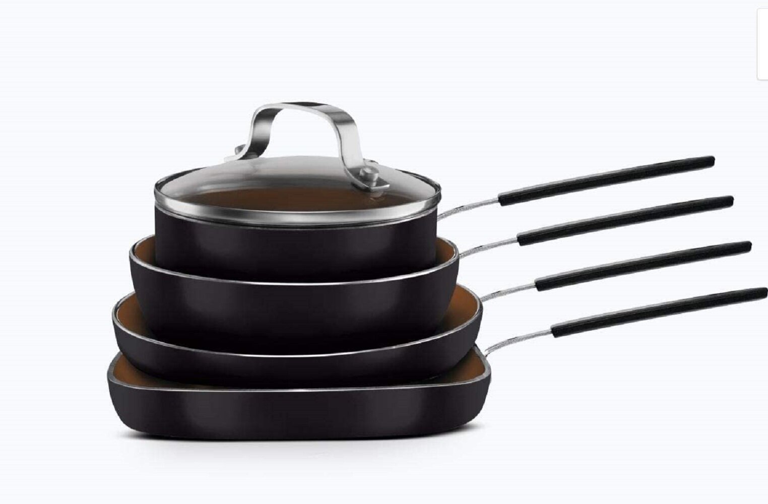 Details about   Gotham Steel Stackmaster 3 Piece Set Small Nonstick Space Saving Pans 