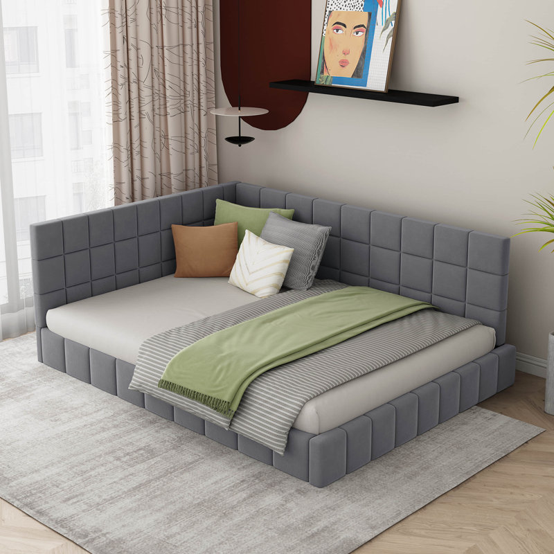 Chalie Upholstered Platform Bed Color: Gray