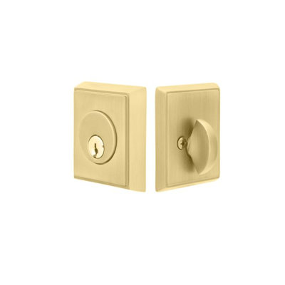 Rectangular Single Cylinder Deadbolt For 1-3/8" To 2-1/8" Door Pewter Finish